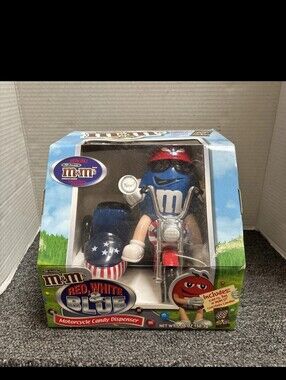 M&M'S Blue Character with Red, White & Blue Motorcycle
